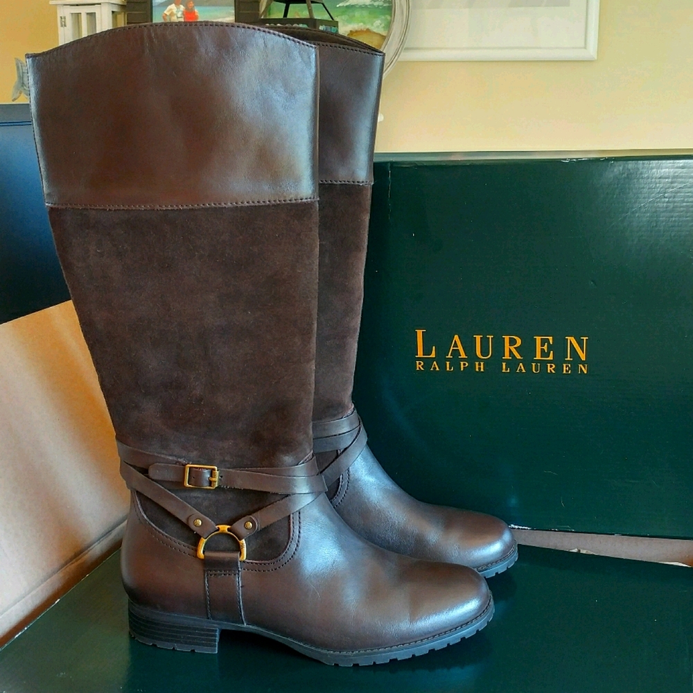 Ralph Lauren Savion Boots Dark Brown 9 B